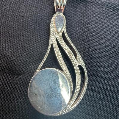 Jay King Multi Stone Sterling Pendant Citrine Orange Sponge Coral 925 Silver Desert Rose