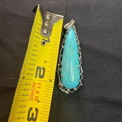 Long Turquoise Pendant