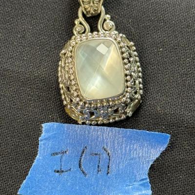 Stunning Rare Vintage Sarda Sterling Silver Multi Stone Pendant