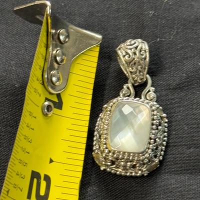 Stunning Rare Vintage Sarda Sterling Silver Multi Stone Pendant