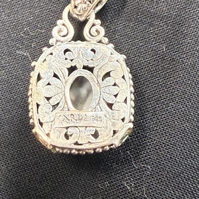 Stunning Rare Vintage Sarda Sterling Silver Multi Stone Pendant