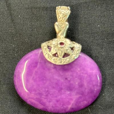 Glass Silver Plated Amethyst 