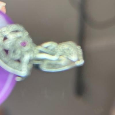 Glass Silver Plated Amethyst 