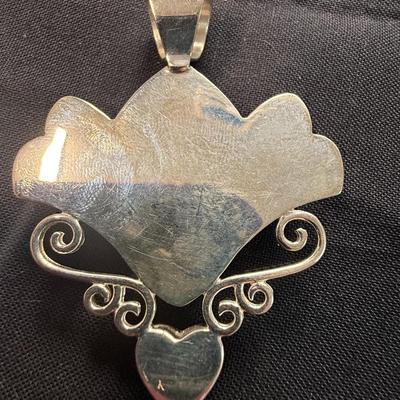 Coral Pendant w/ Turquoise heart