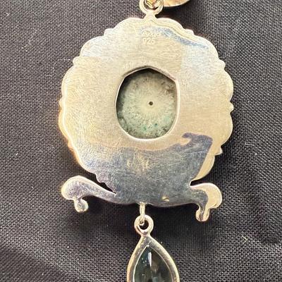 Amethyst with blue topaz pendant