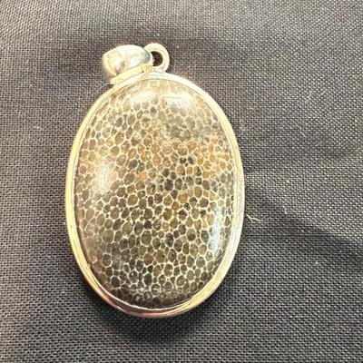 Black fossilized (925) Pendant
