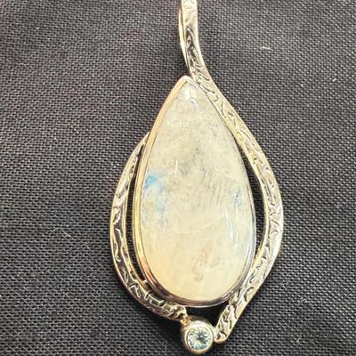 MoonstonePendant with blue topaz