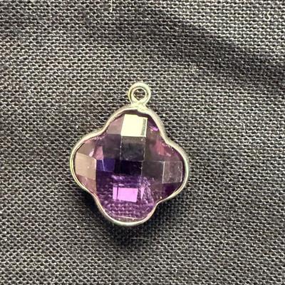 Amethyst Clover Shaped Pendant
