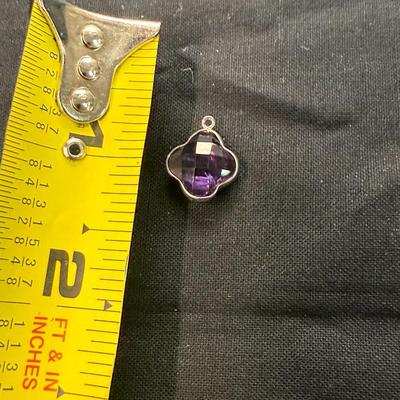Amethyst Clover Shaped Pendant