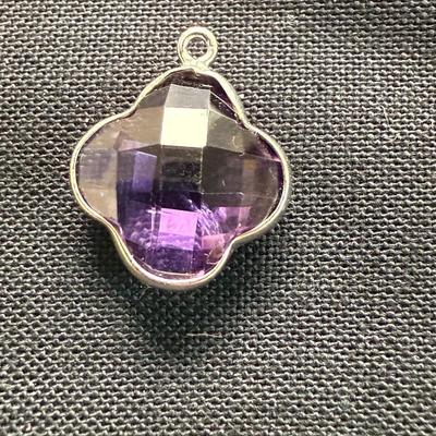 Amethyst Clover Shaped Pendant