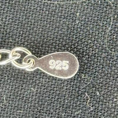 Green Jadeite Pendant Rhodium Necklace 28 MM (925)