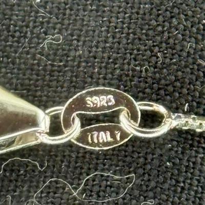 Moissanite And Tanzanite Platineve Pendant With Chain (925)