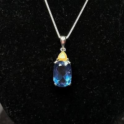Blue Fluorite & Ethiopian Opal (925)