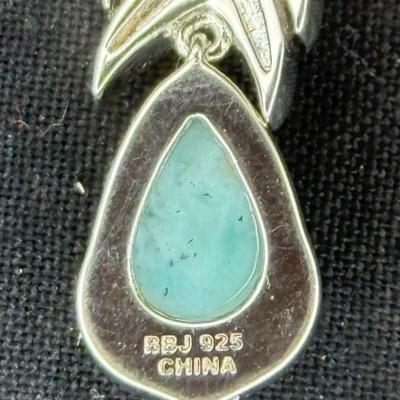 Turquoise and Blue Pendent Necklace (925)