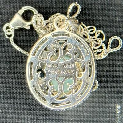 Sterling Silver Necklace Larimar Pendant