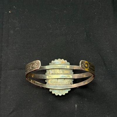 MIDNIGHT FOGGY DREAM VINTAGE NAVAJO STERLING SILVER AGATE BRACELET