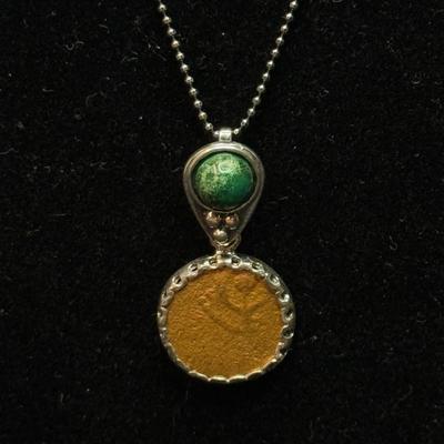 Green and Brown Gemstone Necklace
