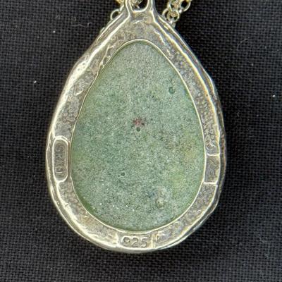 Roman glass sterling silver pendant