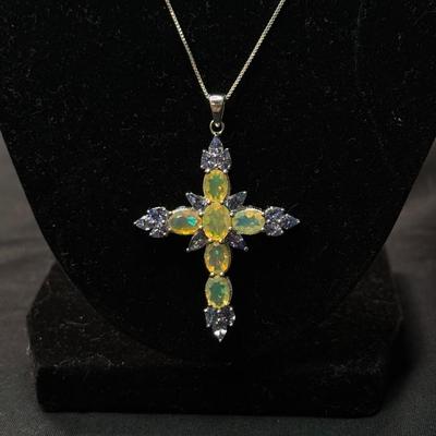 Ethiopian Opal (2.48CTW Tanzanite) Necklace