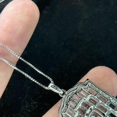 Glacier Topaz (9.22CTW) White Zirxon Necklace