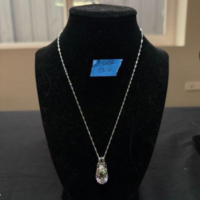 Zero Jupiter Quartz Necklace. Rhodium over Sterling Silver