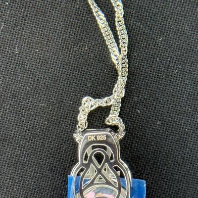 Zero Jupiter Quartz Necklace. Rhodium over Sterling Silver