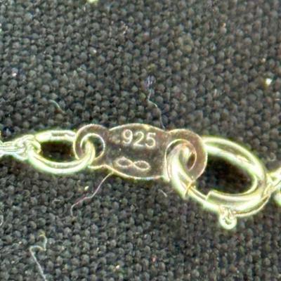 vintage Kay Jewelers sterling silver and floating diamond pendant and necklace