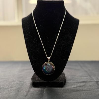 Sterling 925 Rhodium Plated Rainbow Necklace