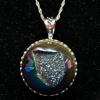 Sterling 925 Rhodium Plated Rainbow Necklace