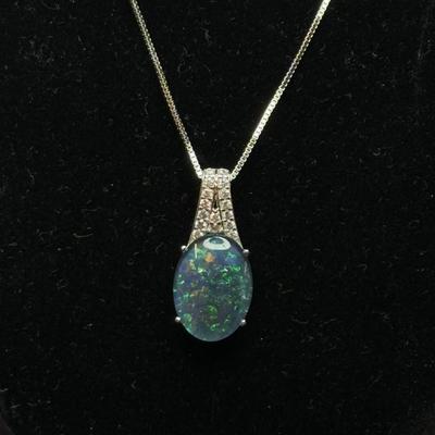 .60CTW. Oval Pendant w/ White Zircon