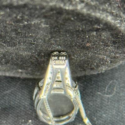 .60CTW. Oval Pendant w/ White Zircon