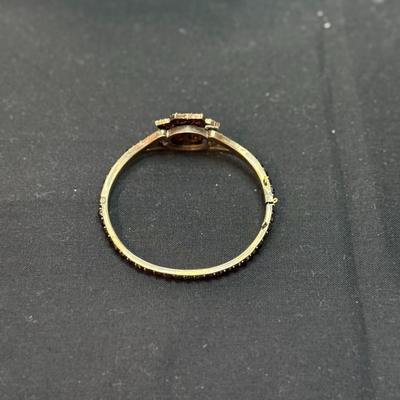 ANTIQUE 1880s BOHEMIAN GARNET BANGLE BRACELET