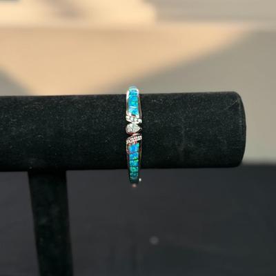 Australian Opal Inlay 925 Sterling Silver
