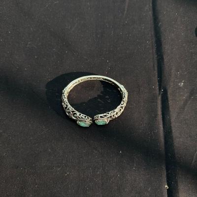 Carolyn Pollack Relios Sterling Silver Hinged Cuff Bracelet