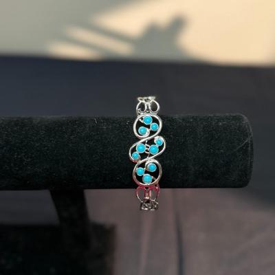 Sleeping Beauty 16 G silver 10 stones Rhodium Plated