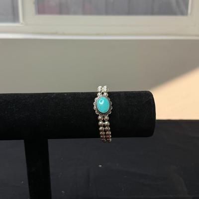 Carolyn Pollack Relios Sterling silver beaded turquoise bracelet