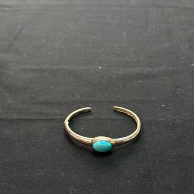 Navajo Cuff Bracelet 925 Silver Natural Blue Turquoise Native American