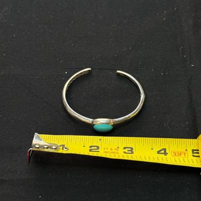 Navajo Cuff Bracelet 925 Silver Natural Blue Turquoise Native American