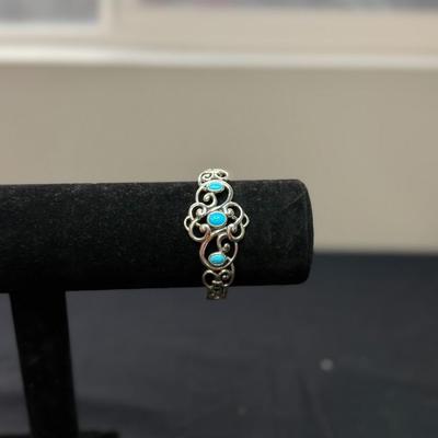 Carolyn PollackSterling with sleeping beauty turquoise Cuff Bracelet