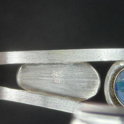 Sterling Jay King DTR Turquoise & Opal Reversible Cuff Bracelet