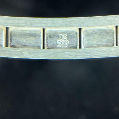 Jay King Mine Finds Rainbow Calsilica Squares & Sterling Silver Cuff Bracelet