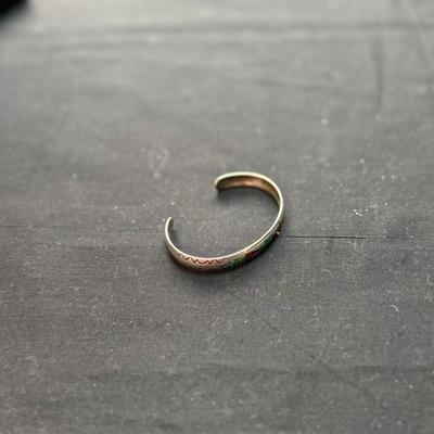 Turquoise & Coral Sterling Bracelet