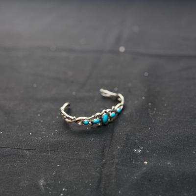 Carolyn Pollack Sterling Silver Sleeping Beauty Turquoise Cuff Bracelet 925 *