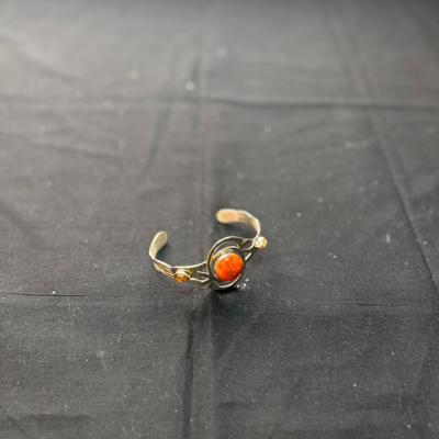 Jay King Multi Stone Sterling Cuff Bracelet Citrine Orange Coral 925 Silver Desert Rose 