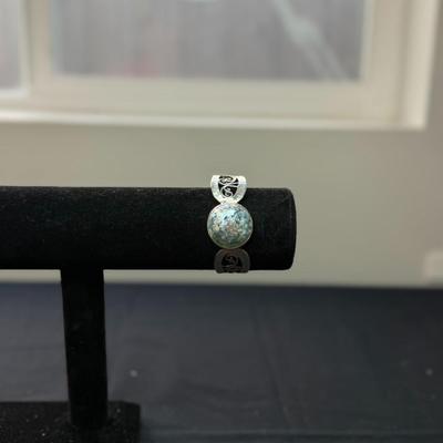 Paz Creations for Israel Sterling SILVER Cuff Bracelet with Roman Glass