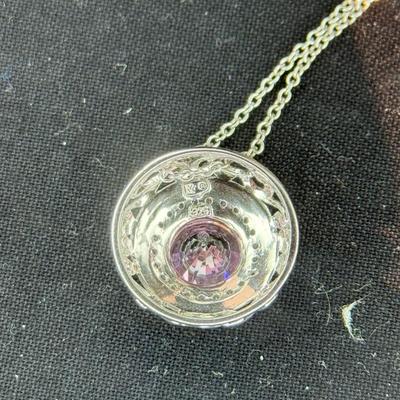 Bella Luce Pink& White Diamond Necklace (925)