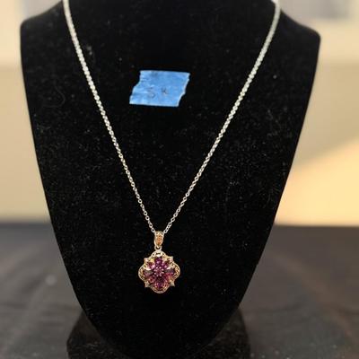 Pink and gold necklace (925)