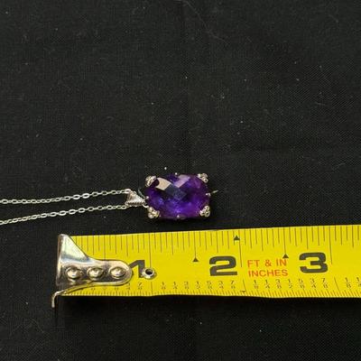 African Amethiph & Rircon necklace