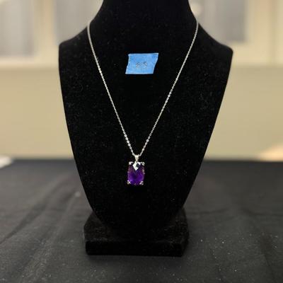 African Amethiph & Rircon necklace