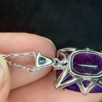 African Amethiph & Rircon necklace